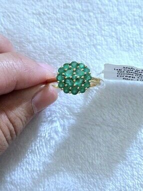 Shivam Green💚 Onyx Floral🌸 Cluster Ring💍 - NWT
